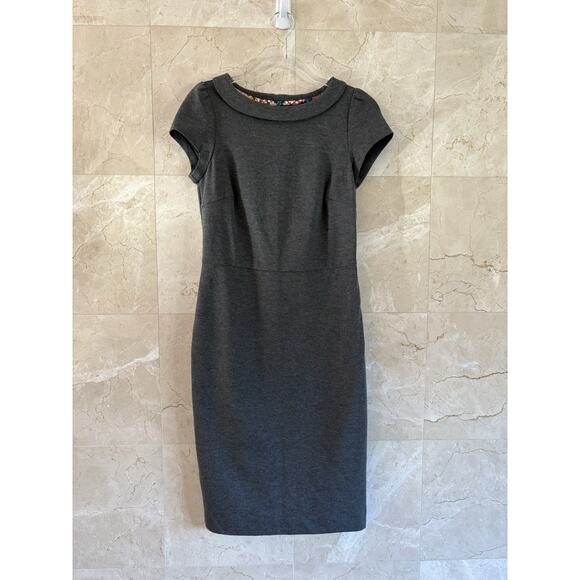 Boden Audrey Ponte Sheath Dress - 4 - Gray Classic Twee Office Carolyn Bessette - Picture 9 of 15
